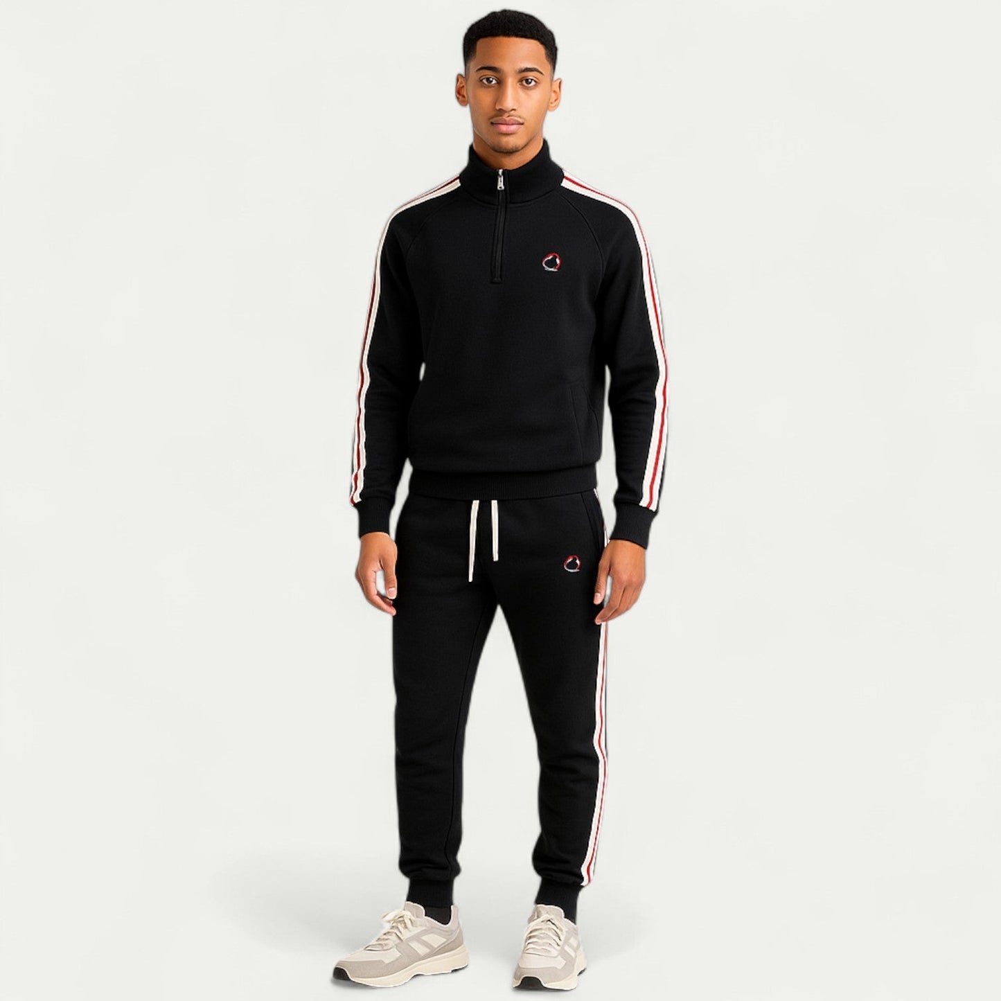 Ensemble De Survêtement avec Haut Zippé Et Pantalon À Cordon pour Homme | Idéal pour Les Activités Quotidiennes