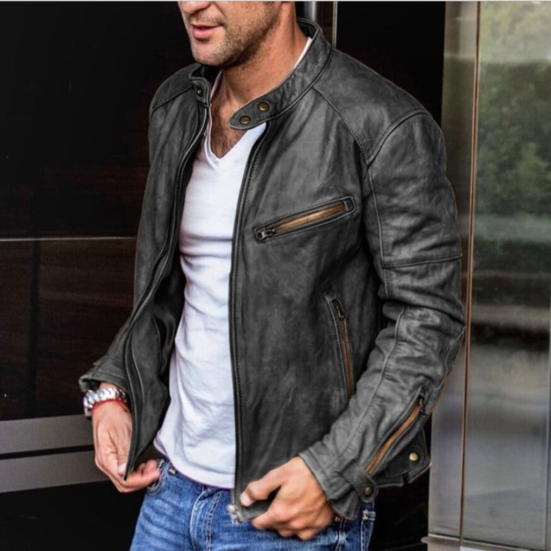 Veste avec Col Montant et Poches Zippées pour Homme | Idéale pour la Mi-Saison