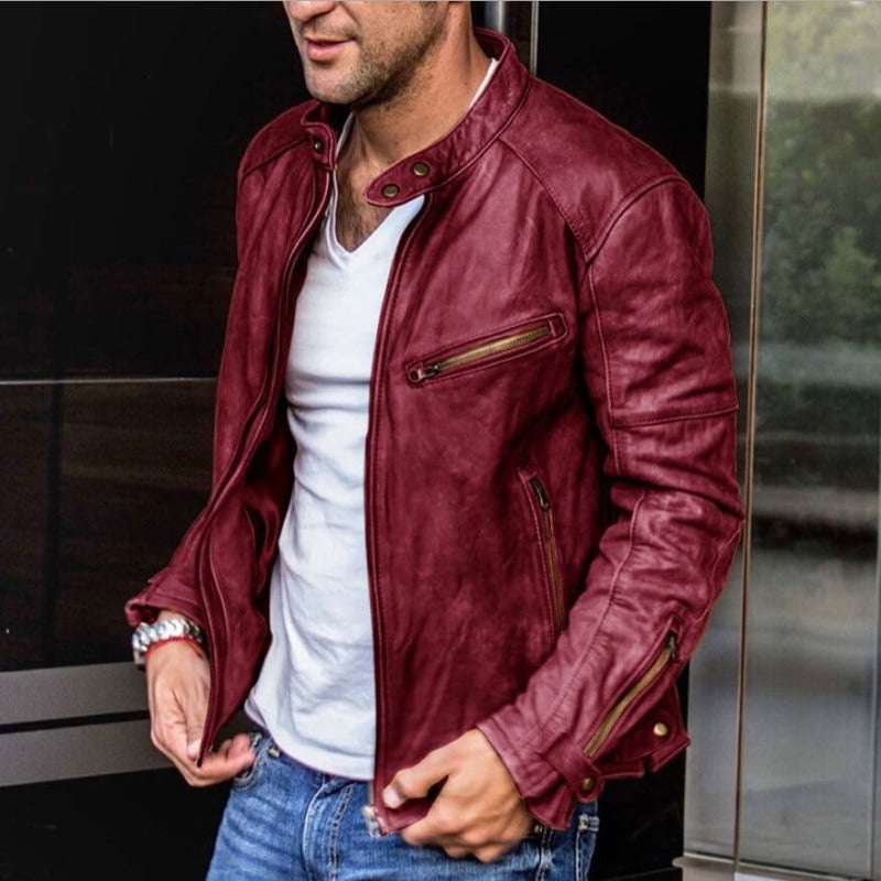 Veste avec Col Montant et Poches Zippées pour Homme | Idéale pour la Mi-Saison