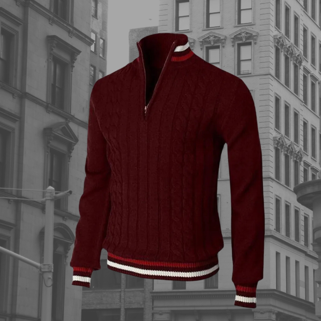 Pull À Col Roulé avec Fermeture Éclair pour Homme | Idéal pour Les Saisons Fraîches