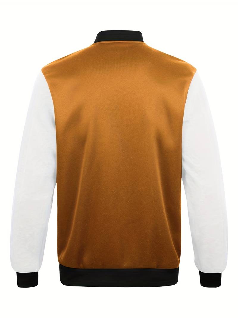 Veste College avec Manches Contrastées Et Fermeture À Boutons pour Homme | Idéal pour Les Tenues Décontractées