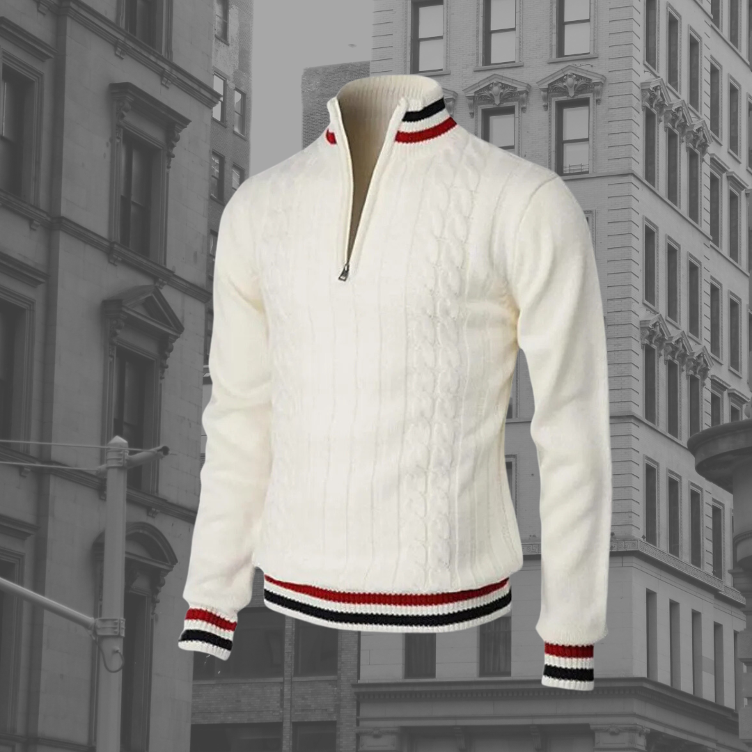 Pull À Col Roulé avec Fermeture Éclair pour Homme | Idéal pour Les Saisons Fraîches