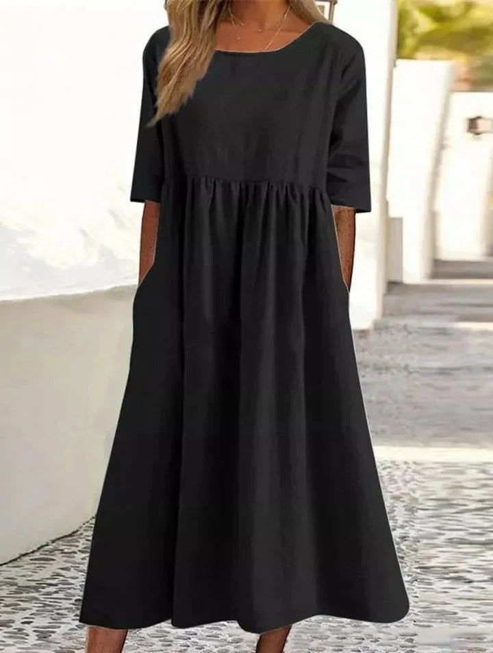 Robe Longue Bleue à Coupe Fluide pour Femme | Idéale pour l’Été