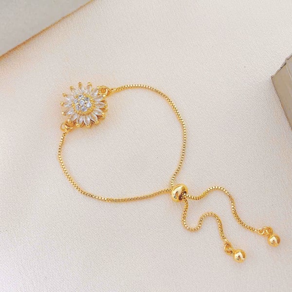 Bracelet avec Pendentif Tournesol Et Pierre Thermochromique | Idéal pour Un Usage Quotidien