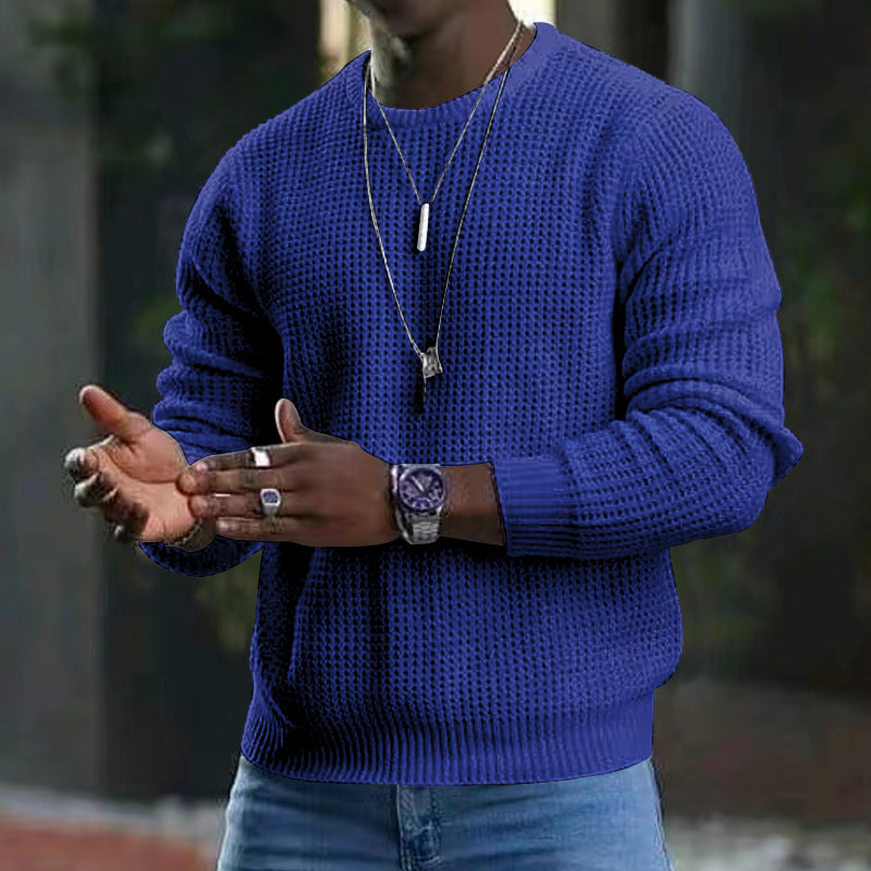Pull à Manches Longues avec Col Rond pour Homme | Idéal pour Bureau et Quotidien