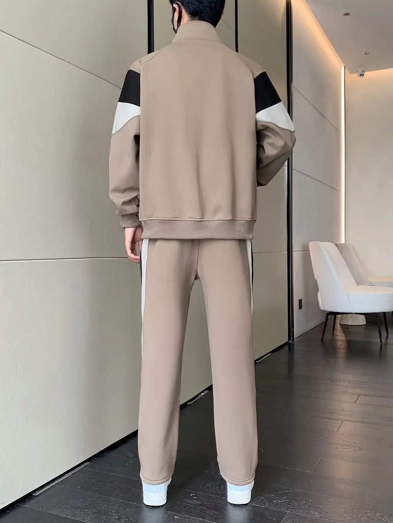 Ensemble de Survêtement pour Homme avec Hoodie Zippé et Pantalon à Cordon | Idéal pour l’Automne