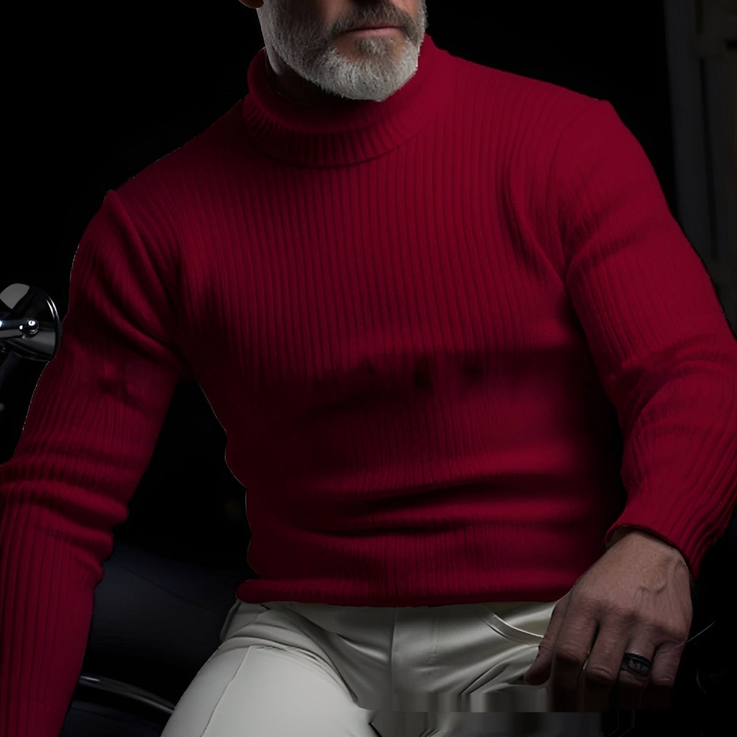 Pull à Col Roulé Uni pour Hommes avec Coupe Confortable | Idéal pour l’Automne et l’Hiver