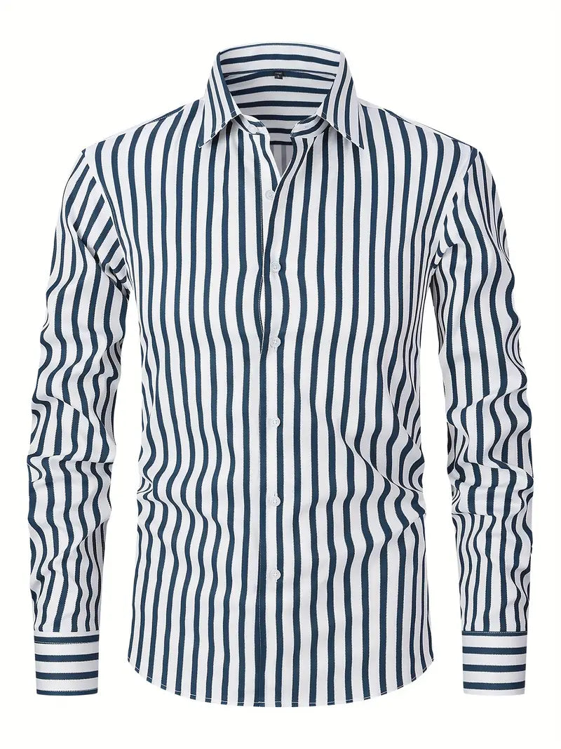 Chemise À Rayures pour Hommes | Idéale pour Bureau Et Sorties