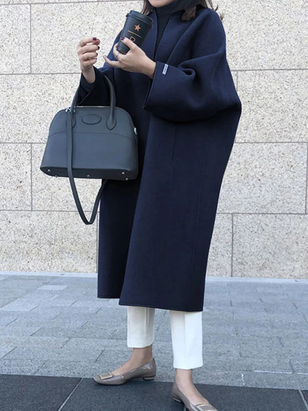 Manteau Long Croisé Sans Boutons pour Femme | Idéal pour l’Hiver
