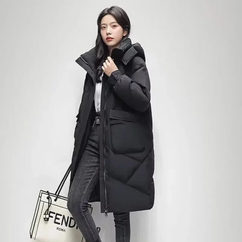 Doudoune Longue avec Fermeture Zippée pour Femme | Idéale pour l’Hiver