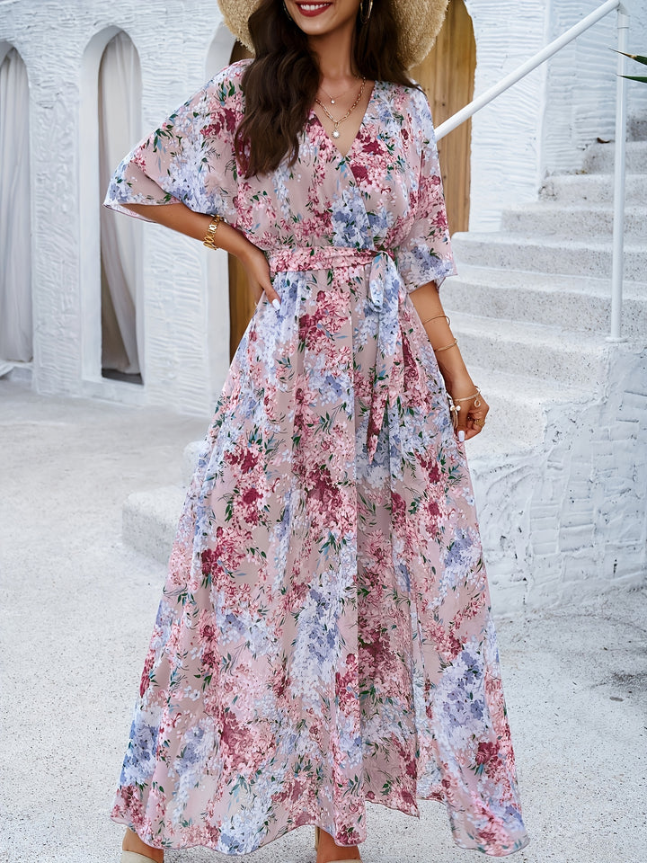 Robe Longue à Imprimé Floral pour Femme | Idéale pour les Événements d'Été