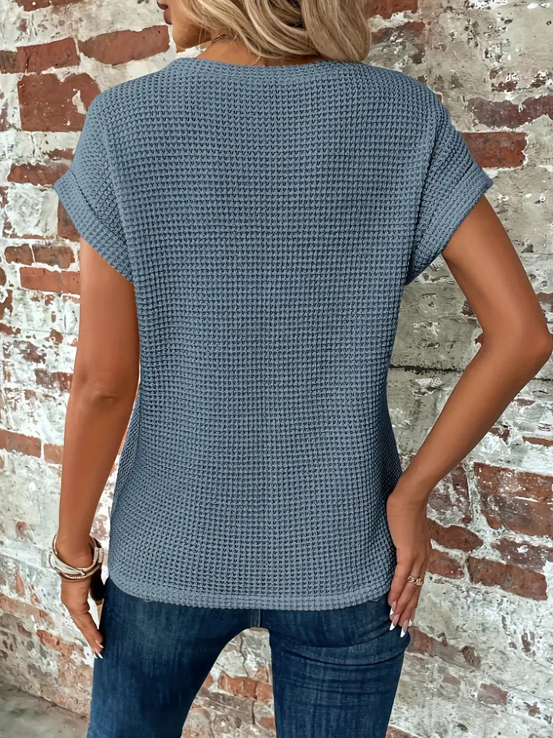 T-Shirt à Manches Courtes avec Motif Texturé pour Femme | Idéal pour les Journées Chaudes