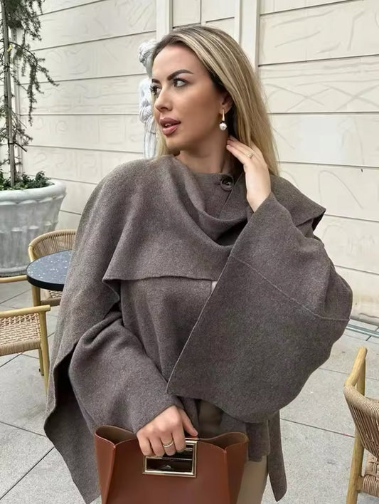 Cape Coat avec Coupe Fluide pour Femme | Idéal pour l’Automne