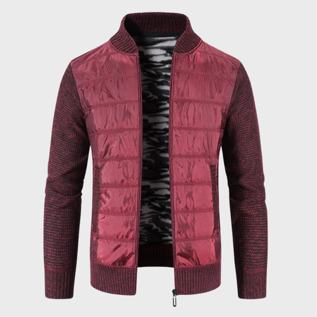 Veste Hybride avec Col Haut et Fermeture Zippée pour Homme | Idéale pour Mi-Saison
