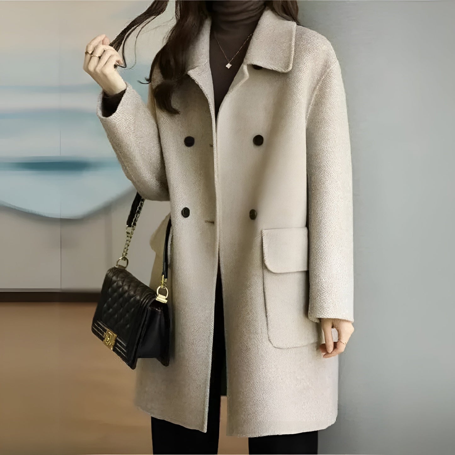 Manteau Long à Double Rangée pour Femmes | Idéal pour l’Hiver et les Occasions Formelles