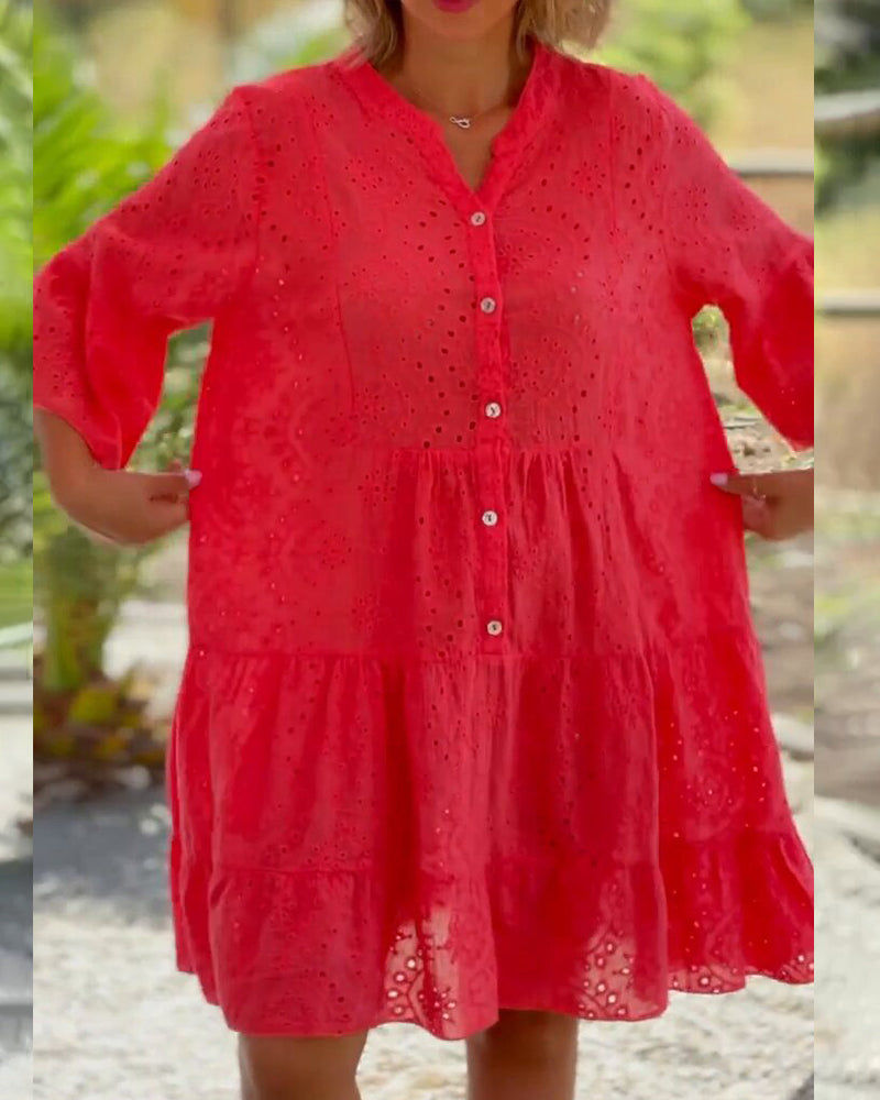 Robe d'Été avec Col en V et Manches Évasées pour Femme | Idéale pour la Saison Chaude        Ask ChatGPT
