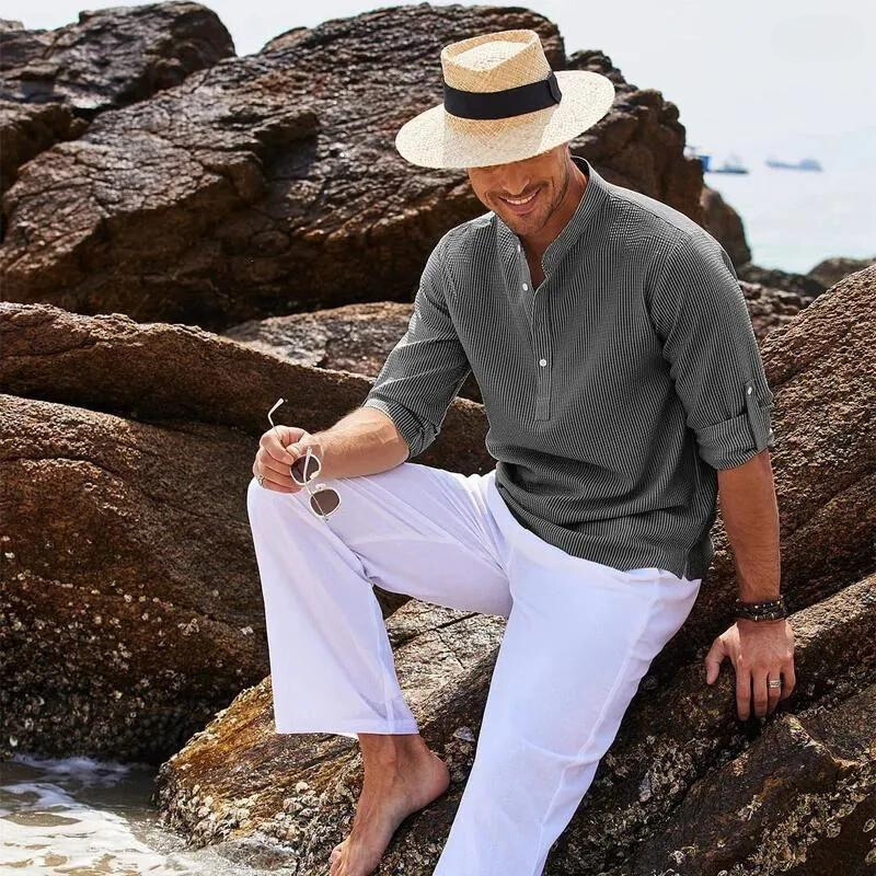 Chemise Décontractée À Manches Longues pour Homme avec Col Classique | Idéale pour Le Quotidien