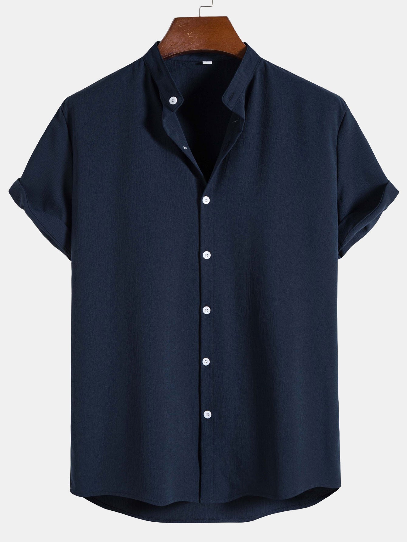 Chemise Col Officier Avec Fermeture Boutonnée Pour Homme | Idéale Pour Les Occasions Décontractées Ou Professionnelles