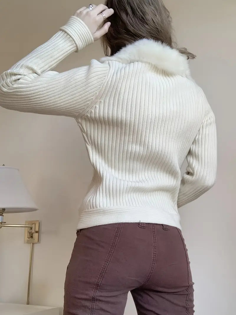 Gilet Cintré à Col Imitation Fourrure pour Femme | Idéal pour la Saison Hivernale
