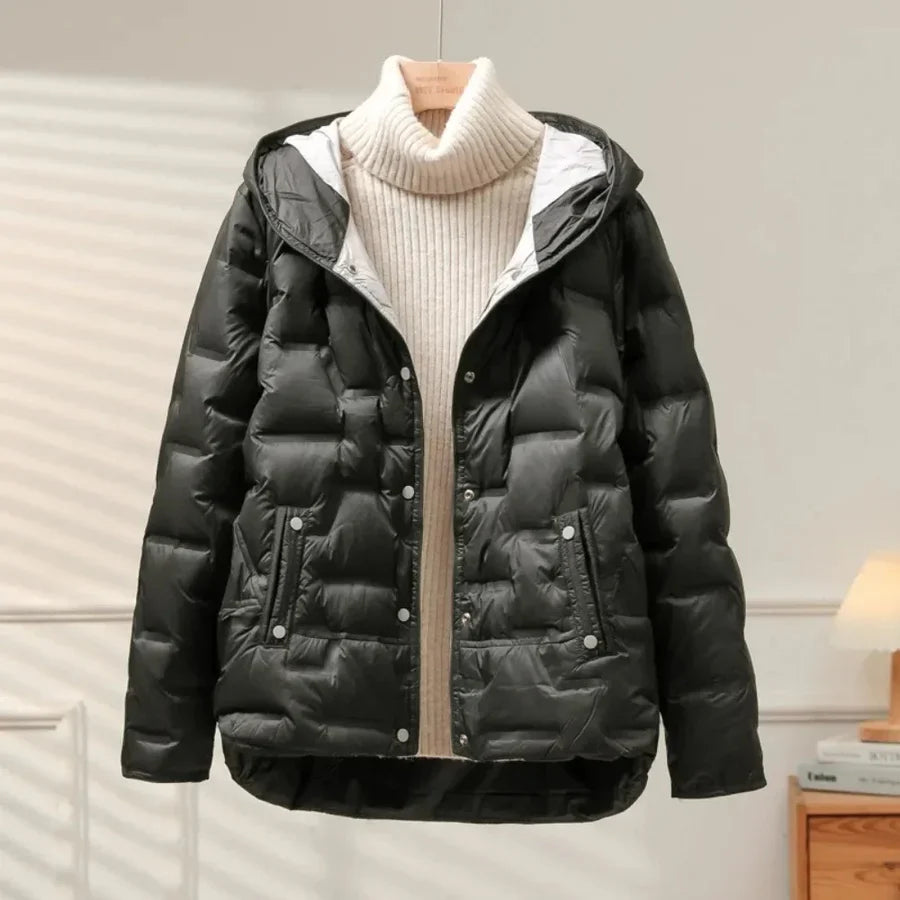 Veste Matelassée avec Col Revers Et Fermeture À Pression pour Femme | Idéale pour Les Journées Fraîches