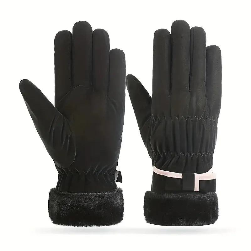 Gants d’Hiver avec Nœud et Fonction Écran Tactile pour Femme | Idéals pour les Activités Extérieures