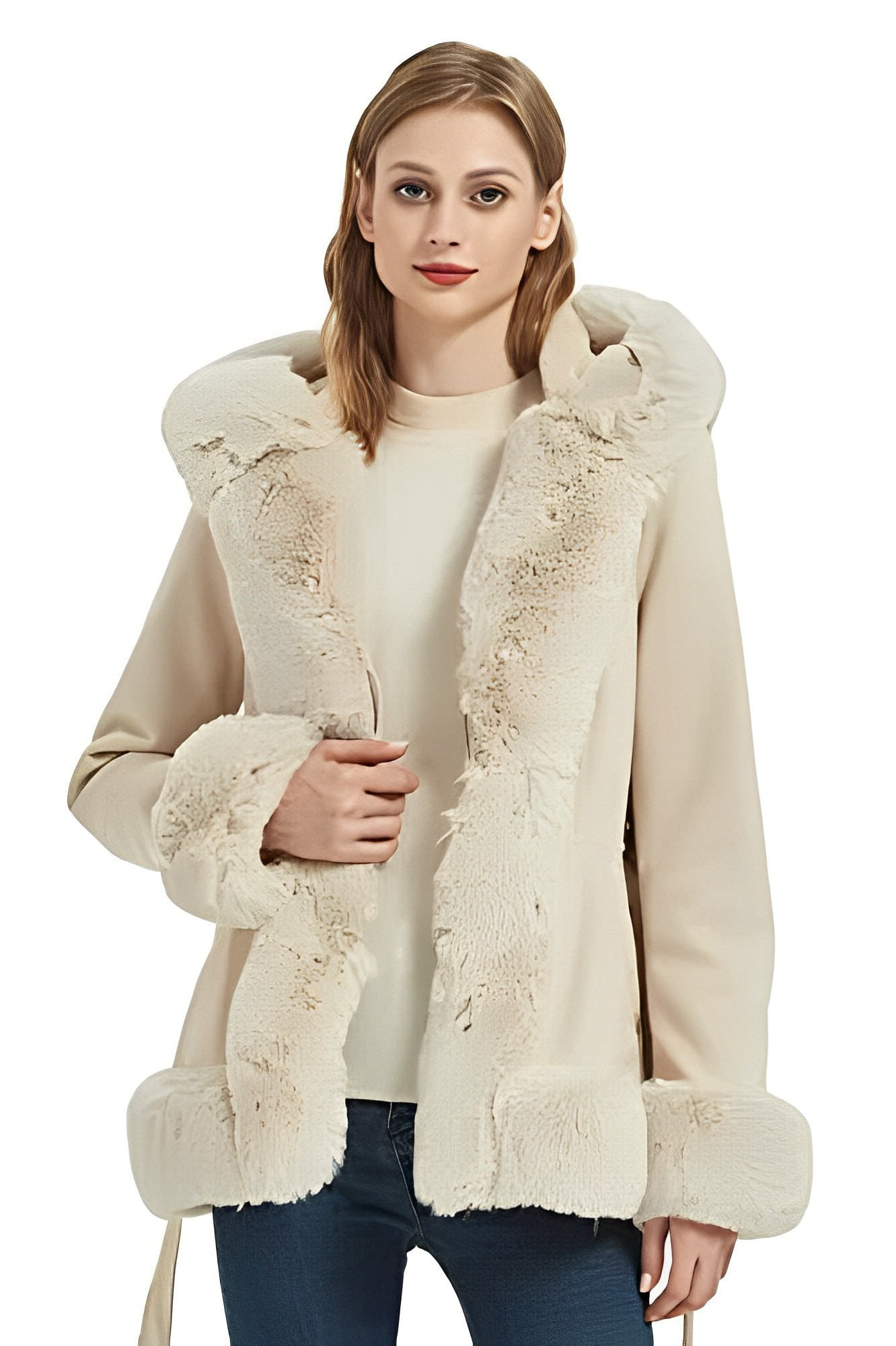 Veste à Capuche avec Col Bordé pour Femmes | Idéale pour la Saison Automne-Hiver