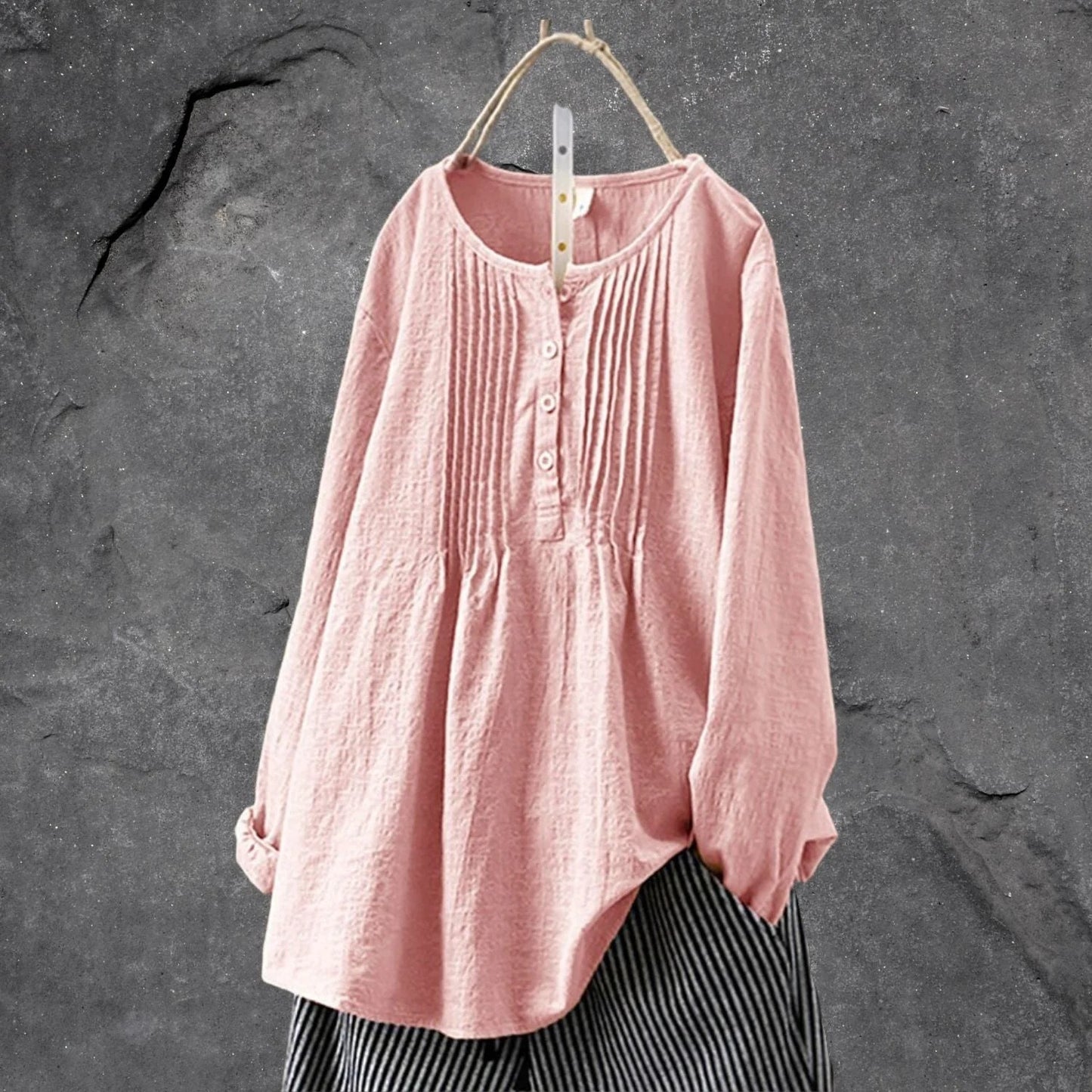 Blouse Légère avec Boutons et Plis Fins pour Femme | Idéale pour l’Été