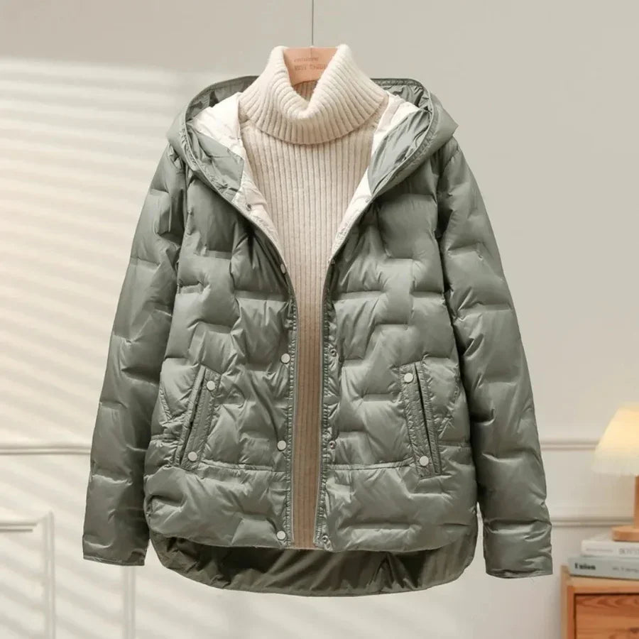 Veste Matelassée avec Col Revers Et Fermeture À Pression pour Femme | Idéale pour Les Journées Fraîches