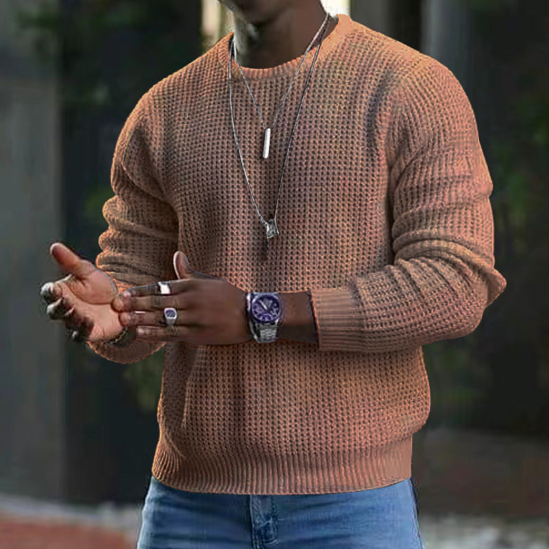 Pull à Manches Longues avec Col Rond pour Homme | Idéal pour Bureau et Quotidien