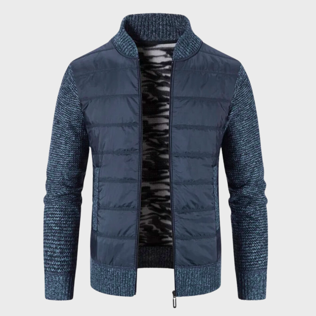 Veste Hybride avec Col Haut et Fermeture Zippée pour Homme | Idéale pour Mi-Saison