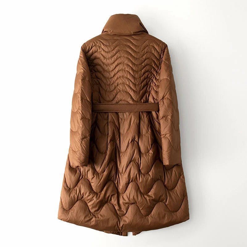 Manteau Long Matelassé avec Capuche pour Femme | Idéal pour La Saison Froide