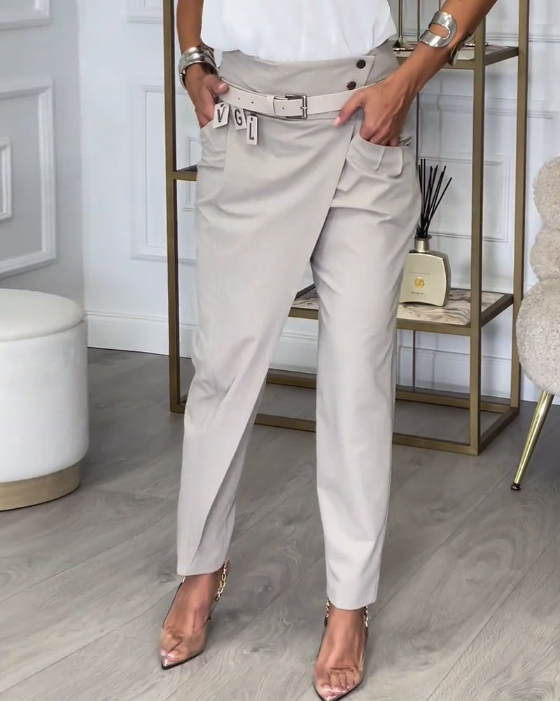 Pantalon Patchwork avec Ceinture pour Femme | Idéal pour Toutes les Saisons