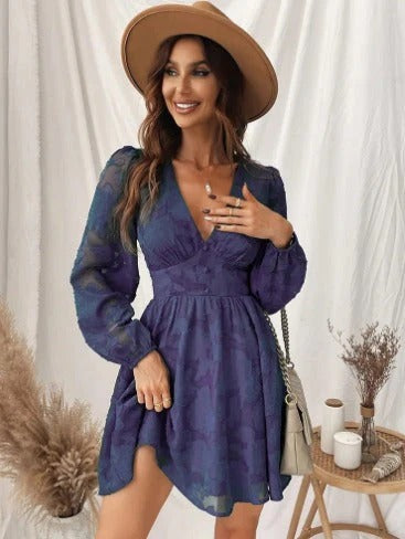 Robe À Manches Courtes Avec Col En V pour Femme | Idéale pour Toutes Les Occasions