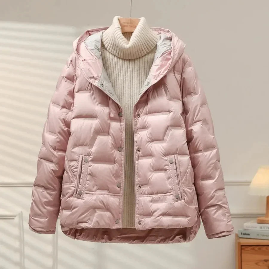 Veste Matelassée avec Col Revers Et Fermeture À Pression pour Femme | Idéale pour Les Journées Fraîches