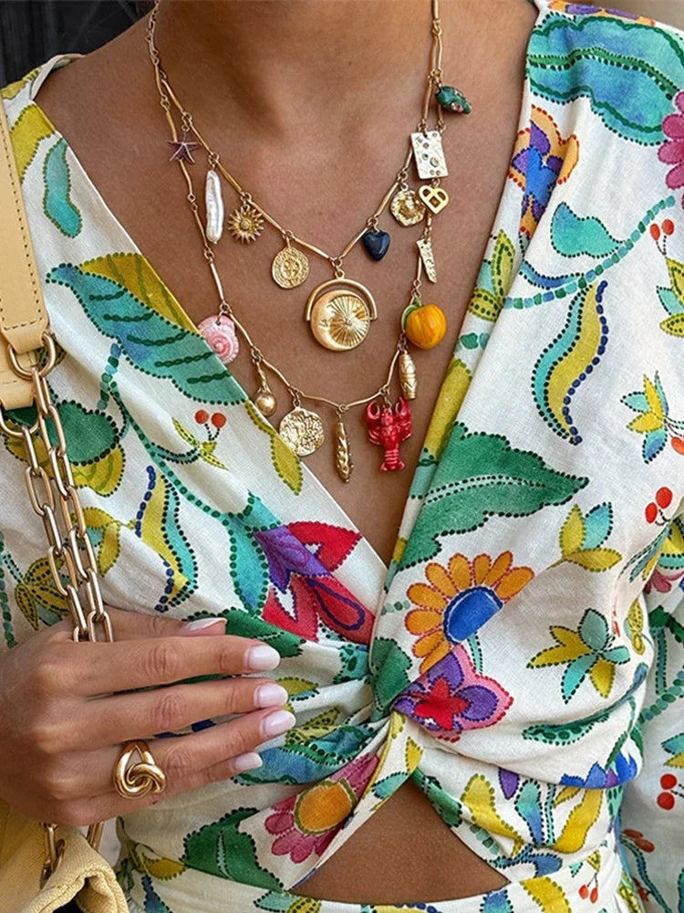 Robe Longue à Motif Floral avec Manches Bouffantes pour Femmes | Idéale pour les Journées en Extérieur