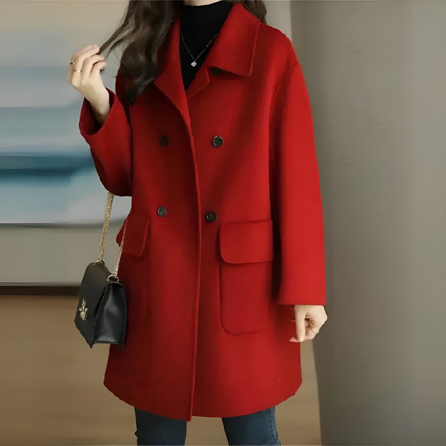 Manteau Long à Double Rangée pour Femmes | Idéal pour l’Hiver et les Occasions Formelles