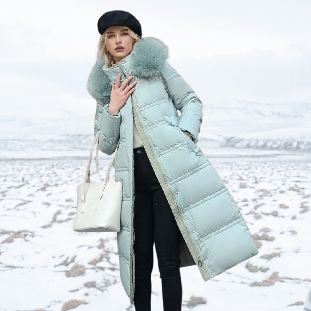 Manteau d’Hiver Long pour Femme avec Coupe Cintrée et Manches Longues | Idéal pour la Saison Froide