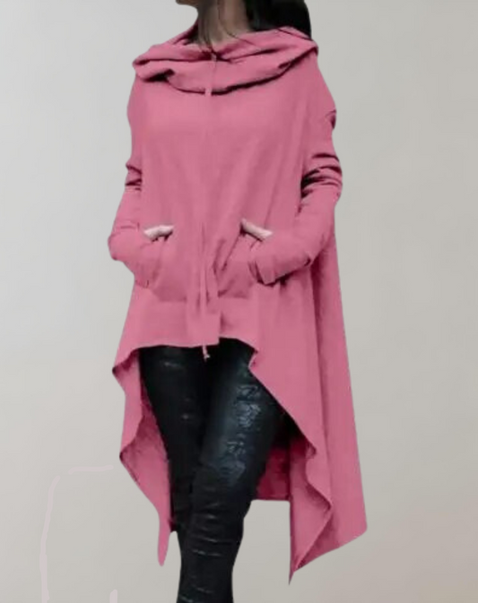 Sweat à Capuche avec Ourlet Asymétrique pour Femme | Idéal pour la Saison Fraîche