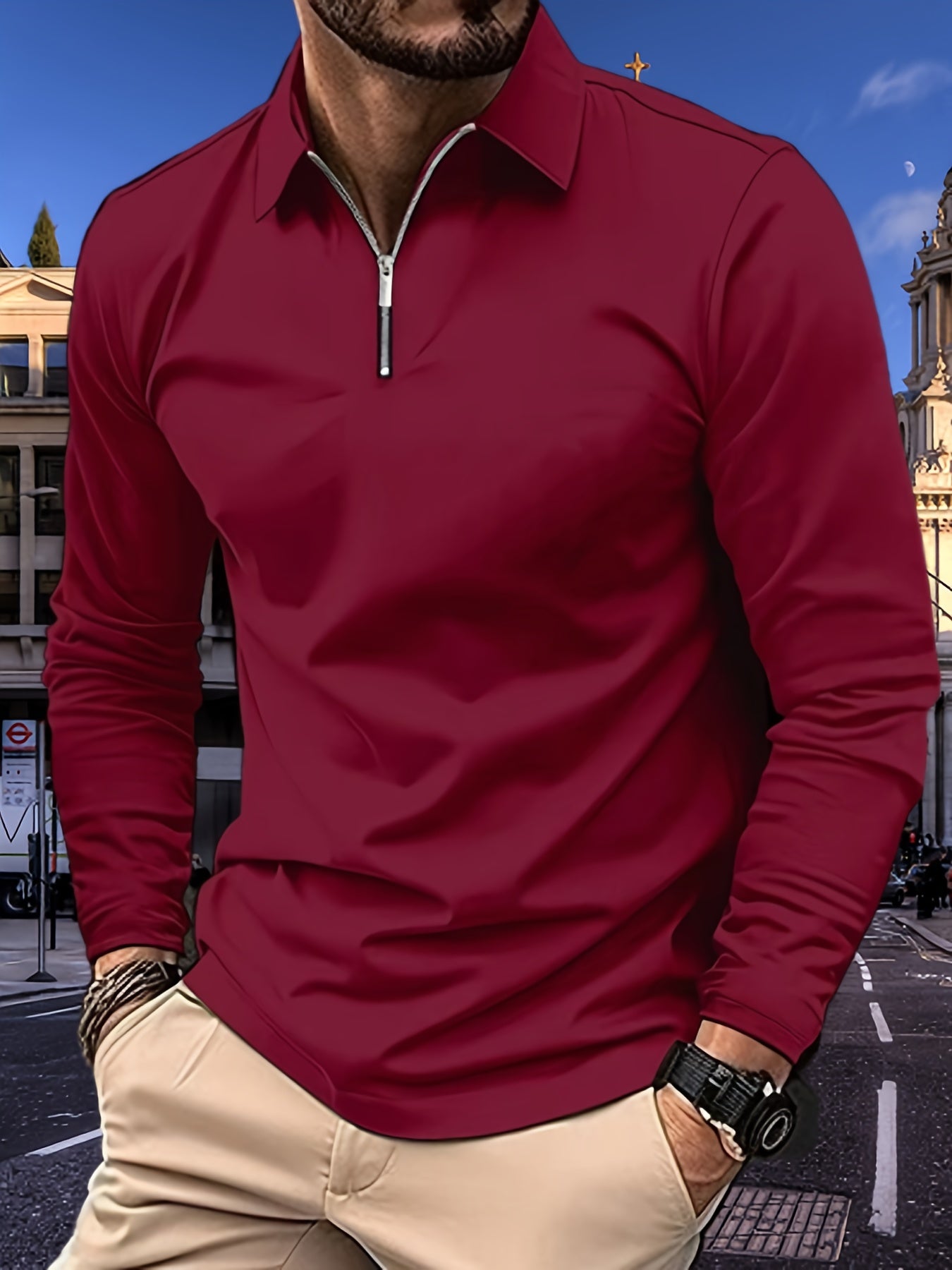 Chemise À Manches Longues avec Fermeture Zippée pour Homme | Idéale pour Le Quotidien