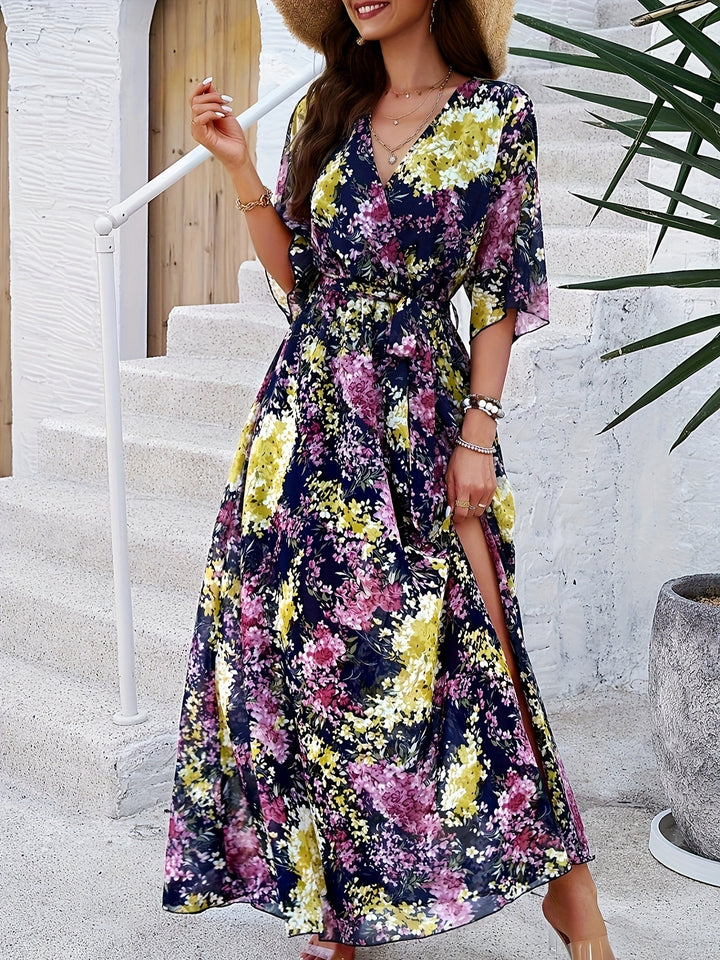 Robe Longue à Imprimé Floral pour Femme | Idéale pour les Événements d'Été