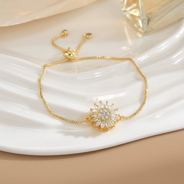 Bracelet avec Pendentif Tournesol Et Pierre Thermochromique | Idéal pour Un Usage Quotidien