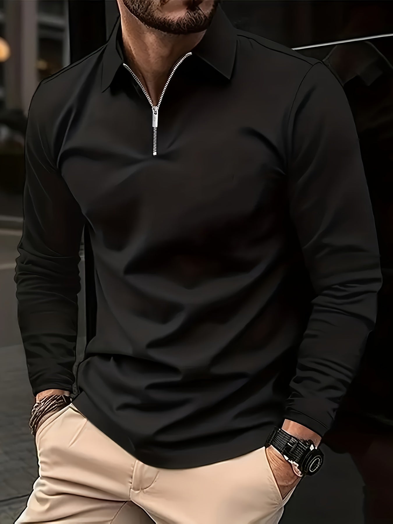 Chemise À Manches Longues avec Fermeture Zippée pour Homme | Idéale pour Le Quotidien