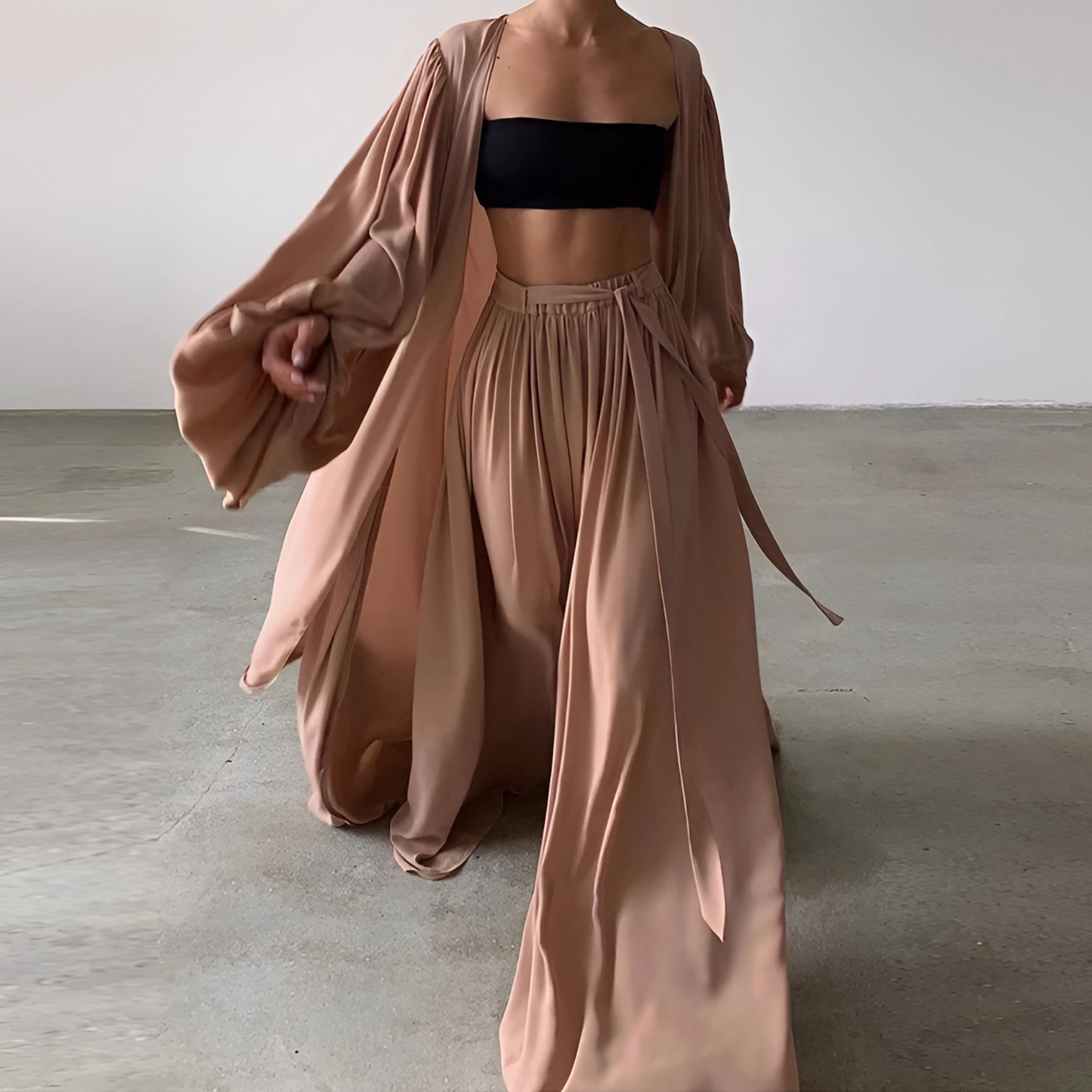 Ensemble Trois Pièces avec Pantalon Large pour Femme | Idéal pour l'Été Décontracté