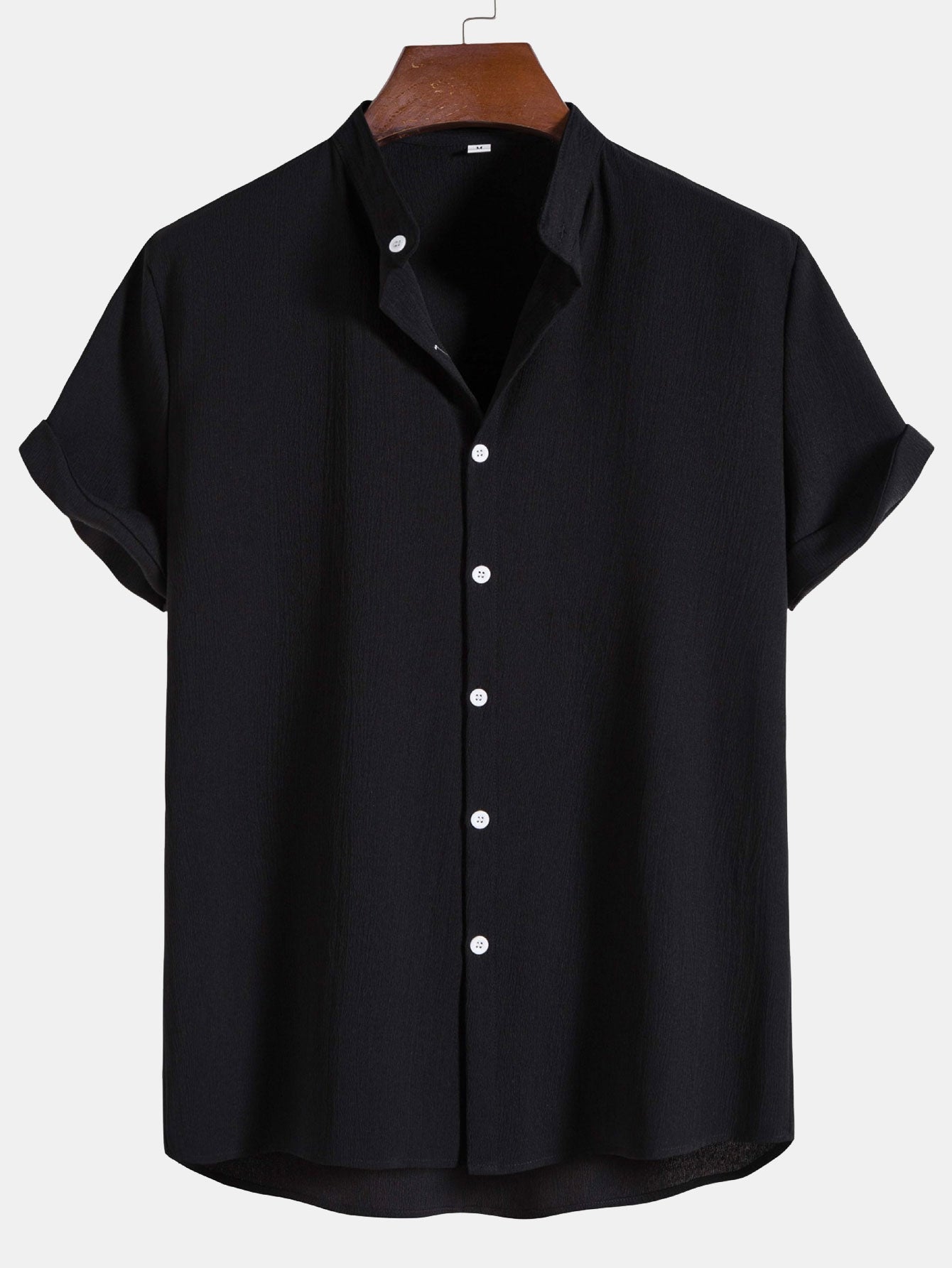 Chemise Col Officier Avec Fermeture Boutonnée Pour Homme | Idéale Pour Les Occasions Décontractées Ou Professionnelles