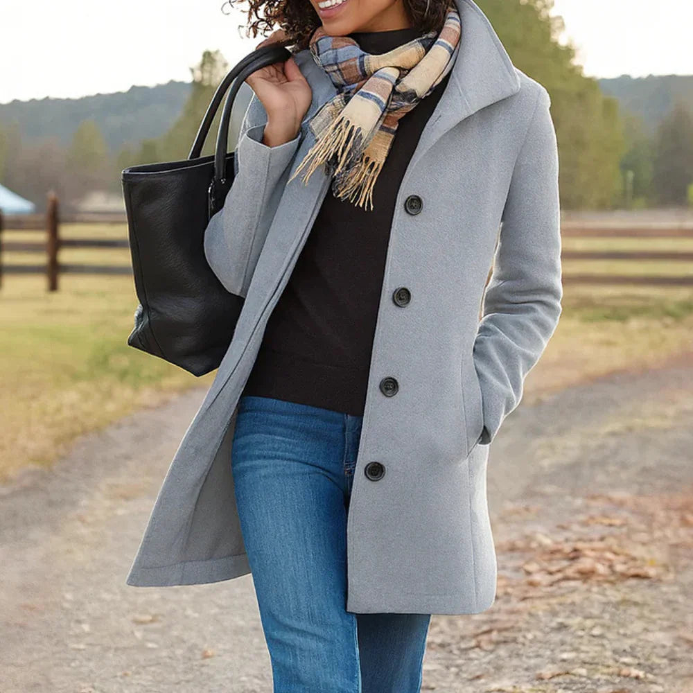 Manteau Long à Coupe Classique pour Femme | Idéal pour la Saison Froide et les Sorties Quotidiennes