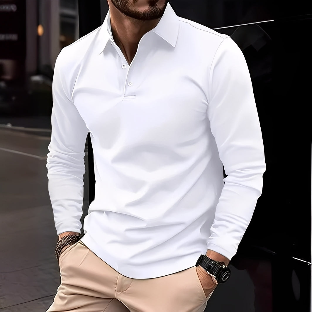 Polo À Col Classique avec Manches Longues pour Homme | Idéal pour Un Usage Quotidien