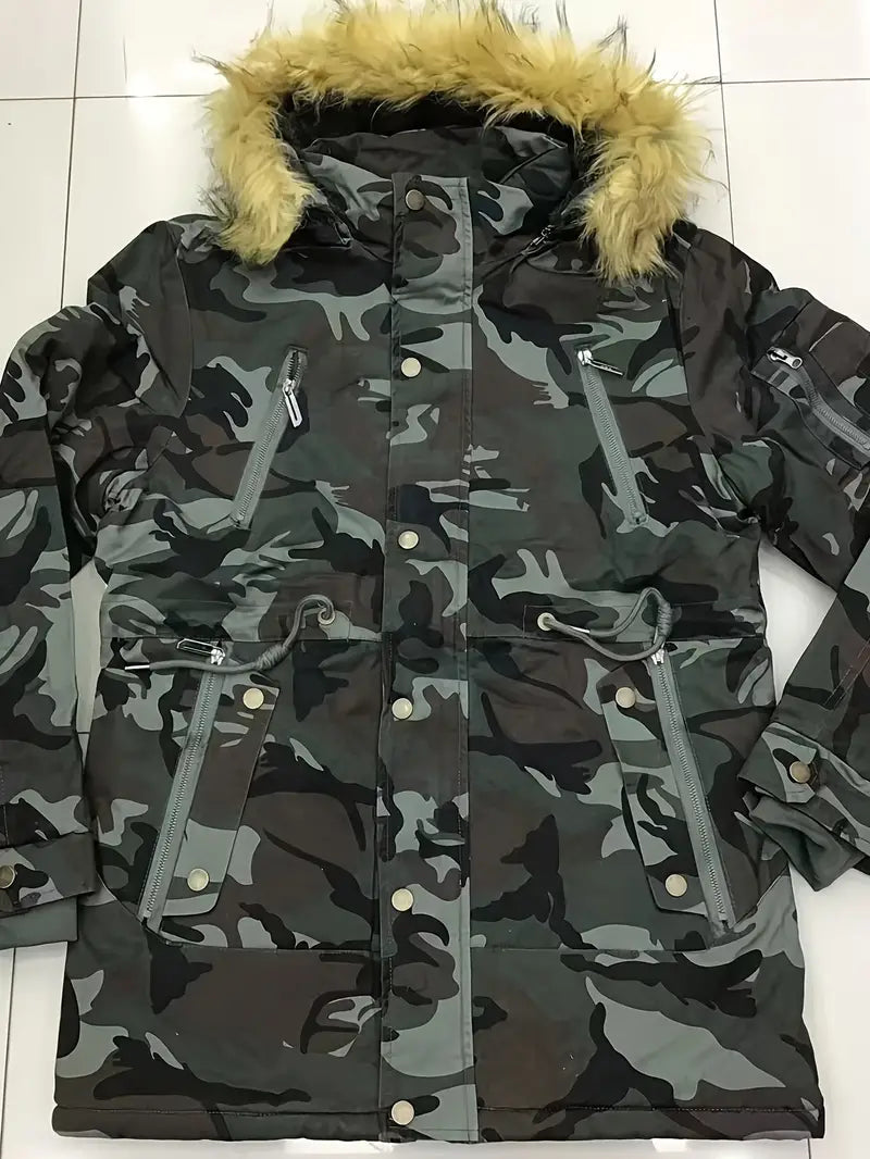 Veste d’Hiver Camouflage avec Capuche pour Homme | Idéale pour les Activités Extérieures en Hiver