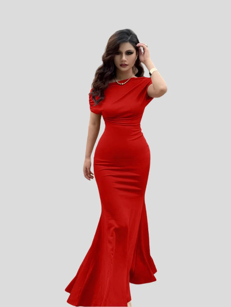 Robe Longue Épaules Dénudées avec Volants pour Femme | Idéale pour Mariages ou Événements d’Été