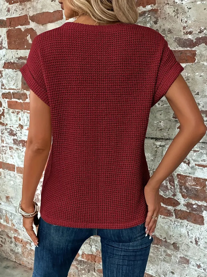 T-Shirt à Manches Courtes avec Motif Texturé pour Femme | Idéal pour les Journées Chaudes