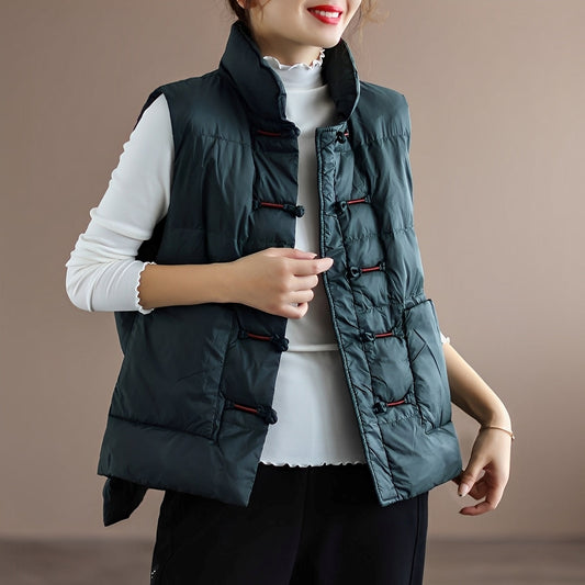Gilet Sans Manches avec Col Montant pour Femme | Idéal pour l’Automne et l’Hiver